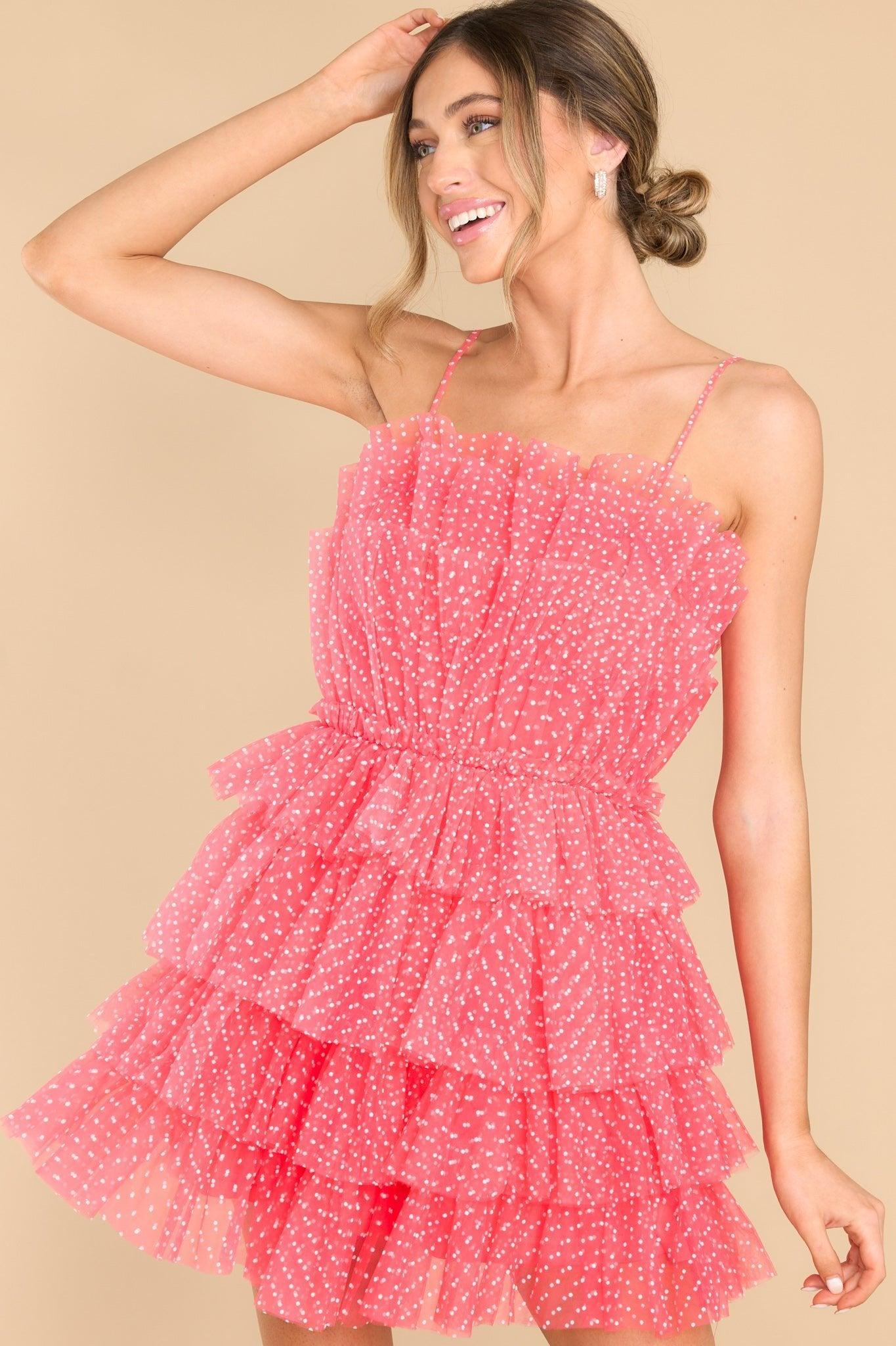 Too Pretty For You Coral Dress Product Image