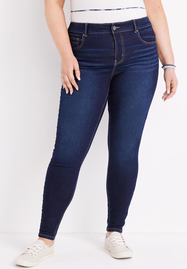 Maurices Plus Size Jeans Womens Everflex Super Skinny High Rise Jeans Blue Size 24W Product Image