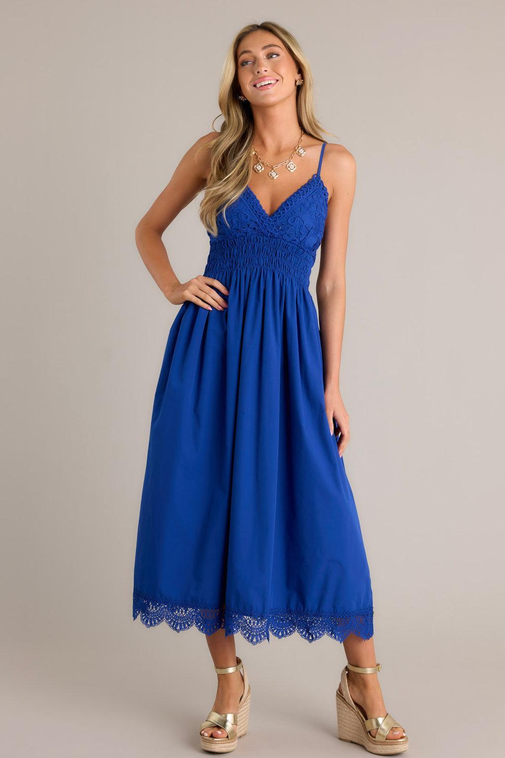 Ethereal Elegance Royal Blue Maxi Dress Product Image