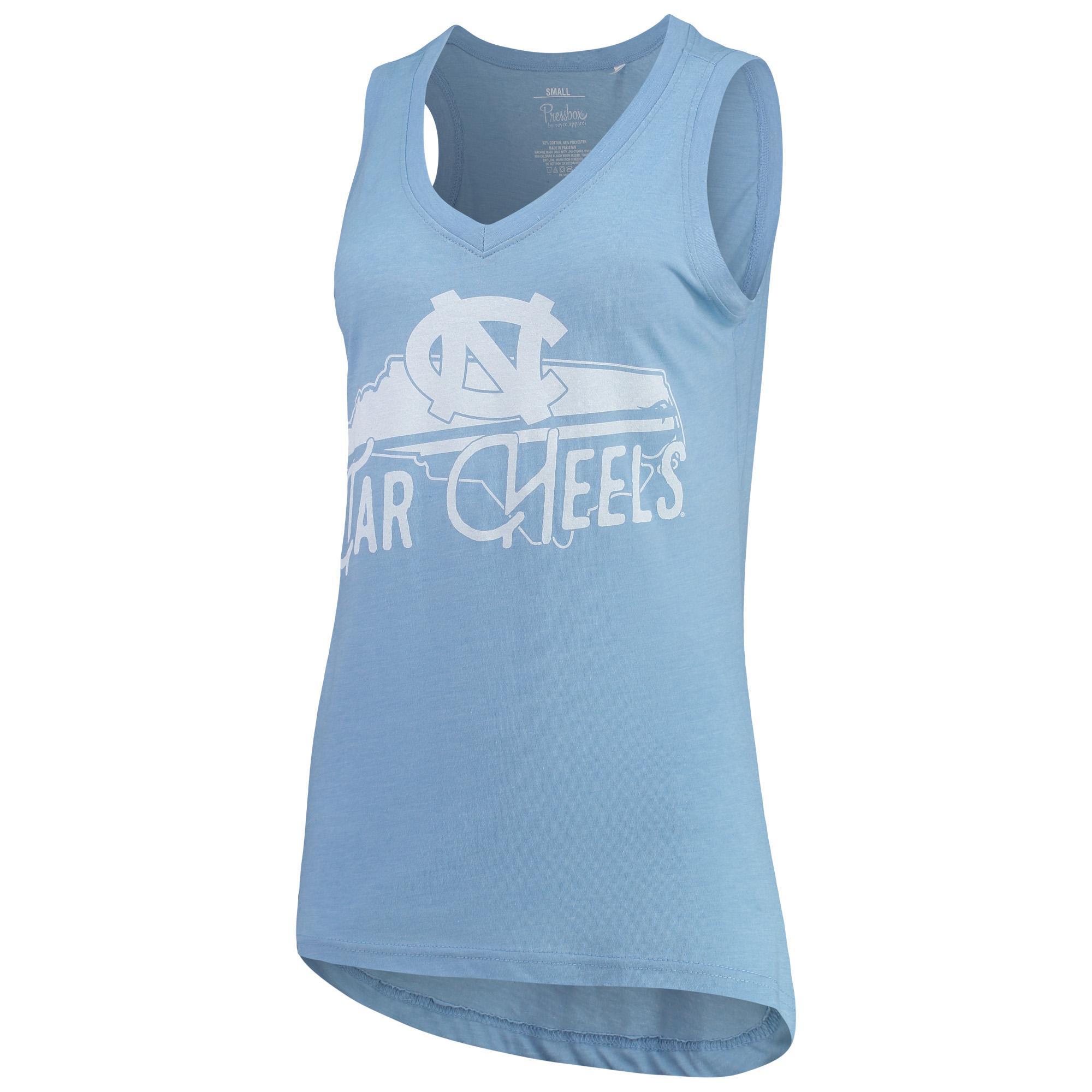 Womens Pressbox Carolina Blue North Carolina Tar Heels Ferris Melange V-Neck Tank Top Product Image