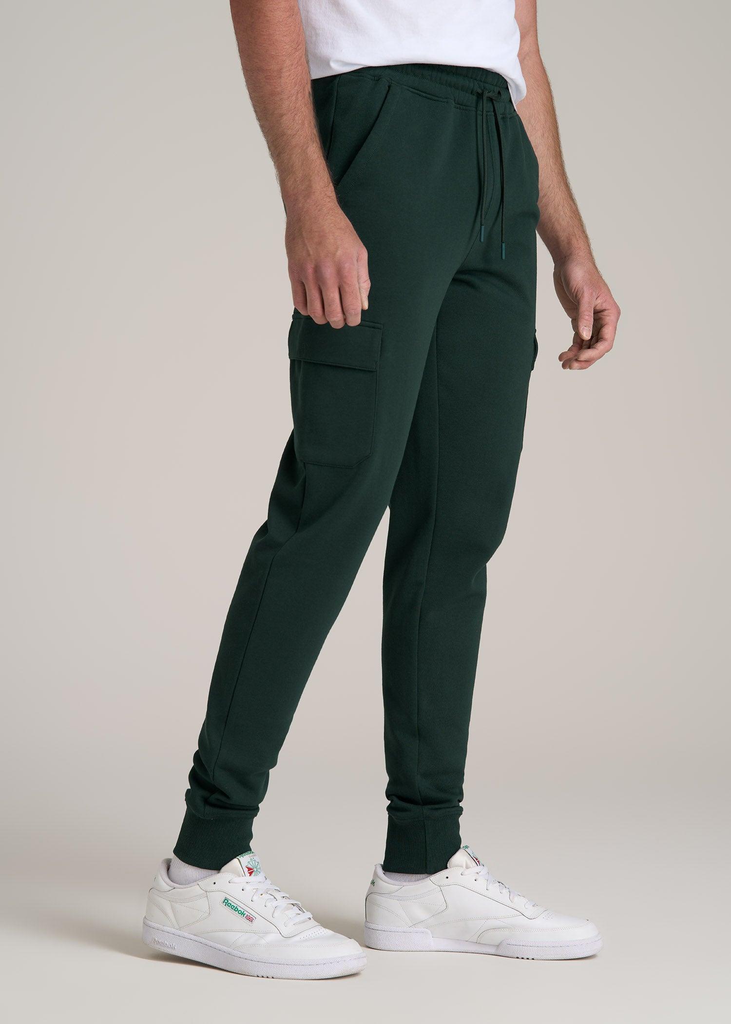 Fleece Cargo Jogger For Tall Men in Rain Forest Product Image