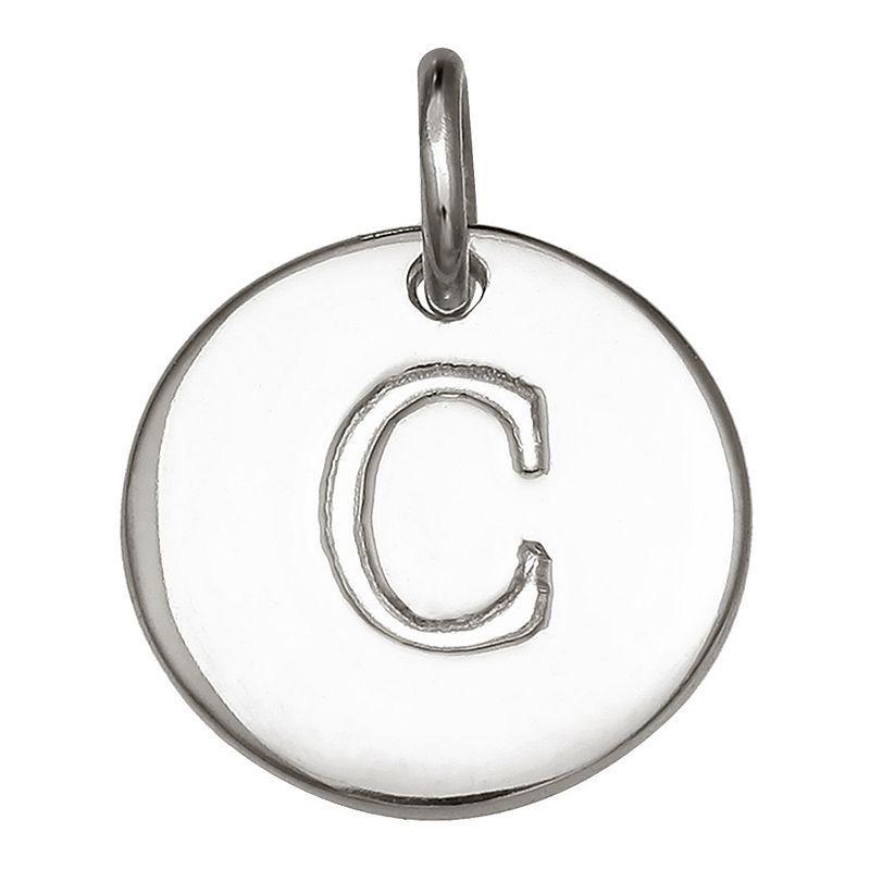 PRIMROSE Sterling Silver Letter Disc Charm, Womens Product Image