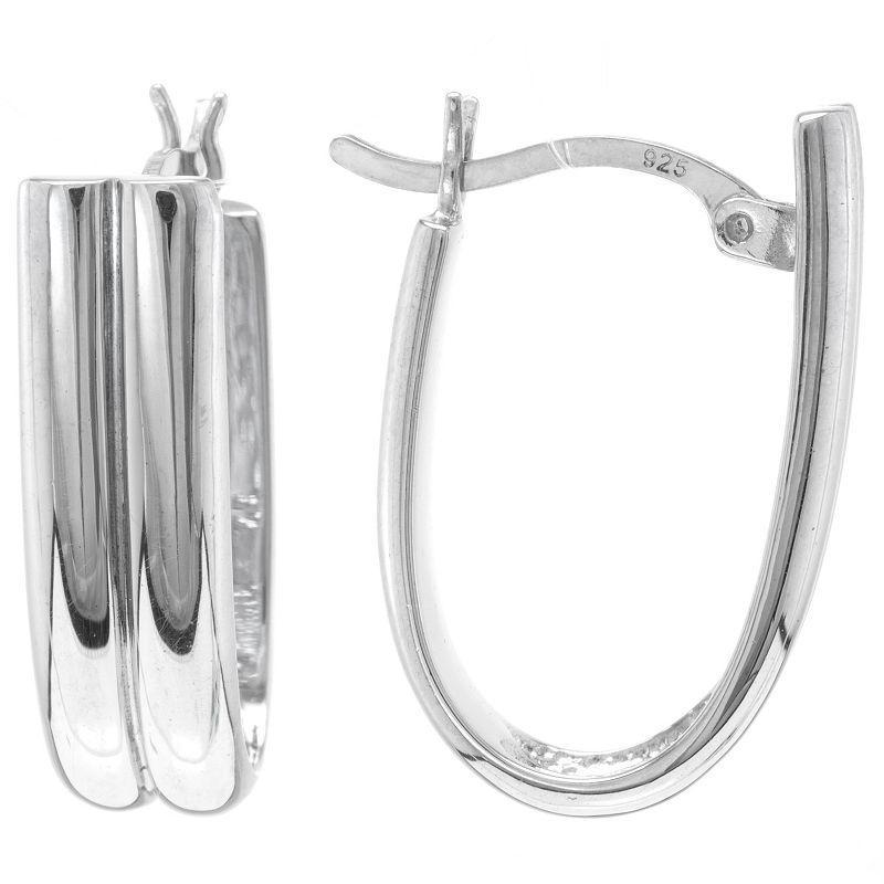 Judy Crowell Sterling Silver Double U-Tube Hoop Earrings, Womens Product Image