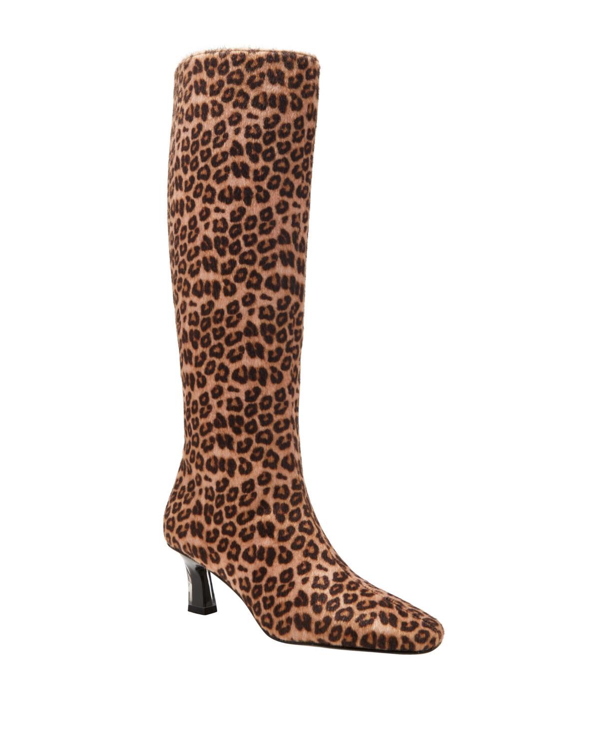 Katy Perry Womens The Zaharrah Square Toe Kitten Heel Regular Calf Boots Product Image