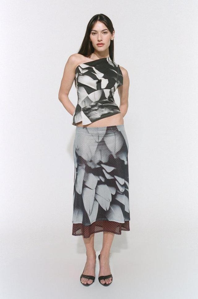 MARIA SKIRT - FEATHER PRINT — FEATHER PRINT / XS Product Image