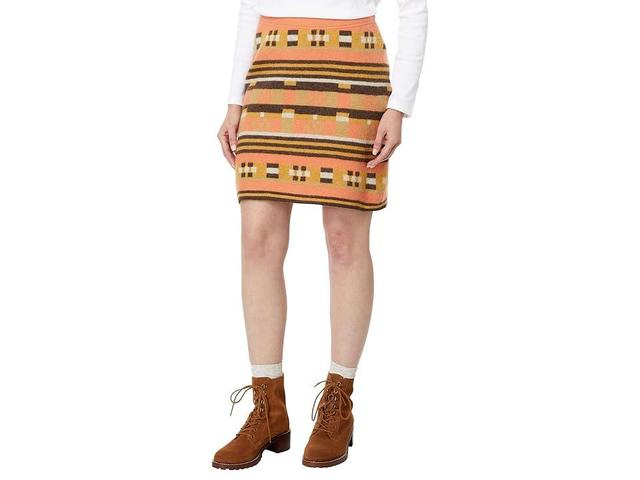 Toad&Co Heartfelt Sweater Skirt (Papaya Geo Stripe) Women's Skirt Product Image