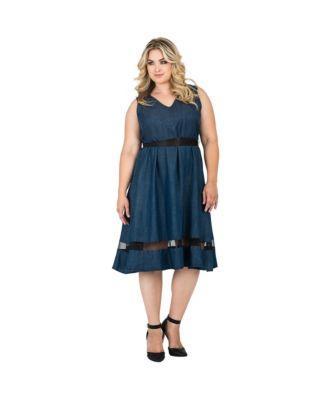 Plus Size Sleeveless A-Line Tencel Denim Dress product image