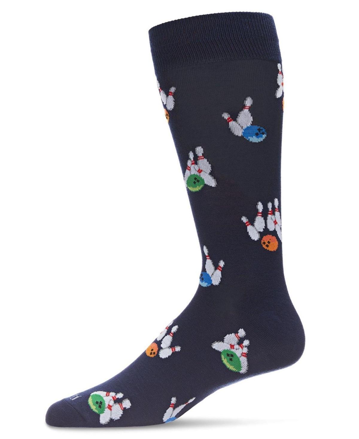 MeMoi Mens Lets Go Bowling Novelty Crew Socks Product Image