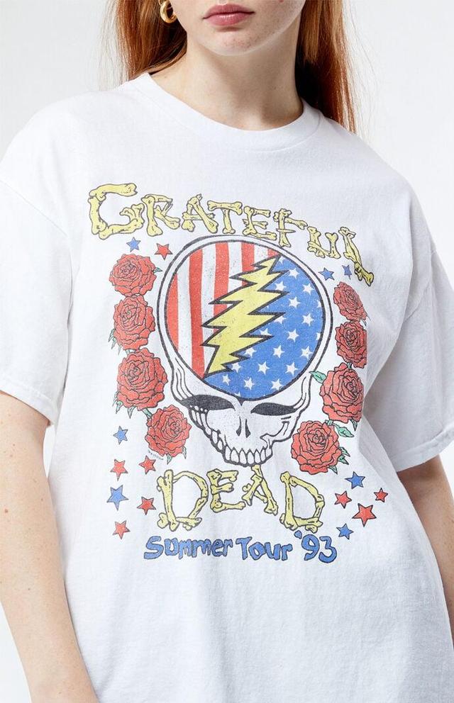 Junk Food Women's Grateful Dead Skull Flag T-Shirt Product Image