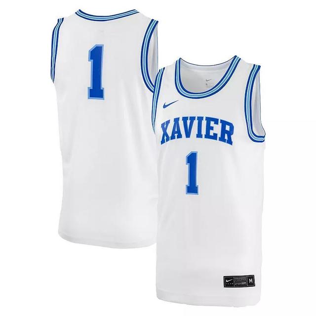 Mens Nike #0 White Xavier Musketeers Replica Basketball Jersey - White Product Image