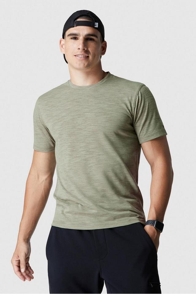 Fabletics Men The Front Row Tee male Dusty Sage Heather Size XS Product Image