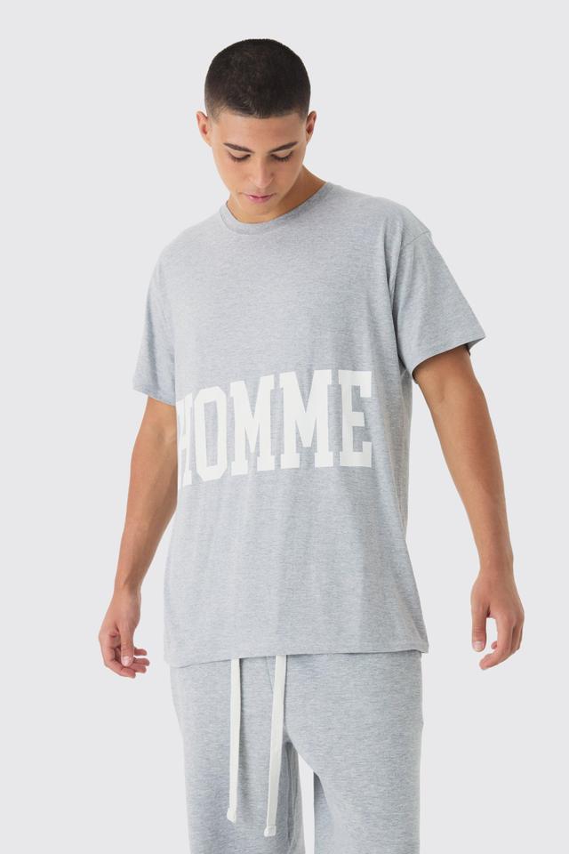 Homme Varsity Graphic T-Shirt | boohooMAN USA Product Image