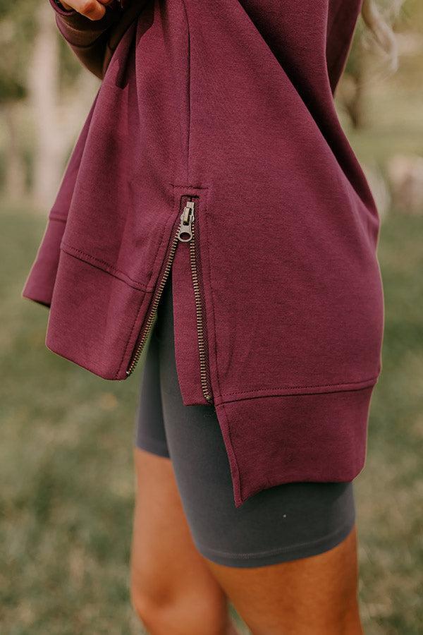 Central Park Stroll Oversized Sweatshirt in Maroon Product Image