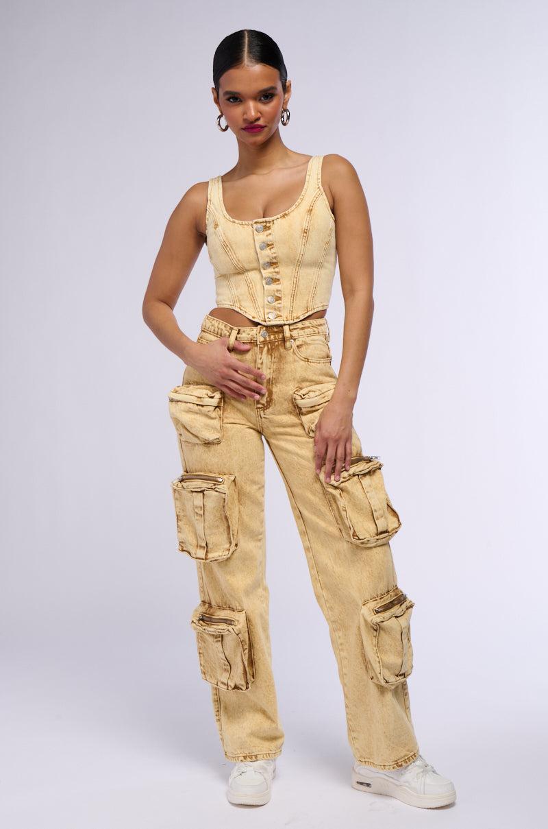 VALERIE MINERAL WASH CARGO PANT Product Image