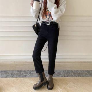 High Rise Slim Fit Crop Jeans Product Image