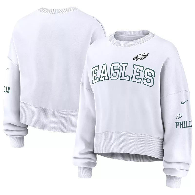 Womens Nike Philadelphia Eagles Oversized Long Sleeve Cropped Sweatshirt product image