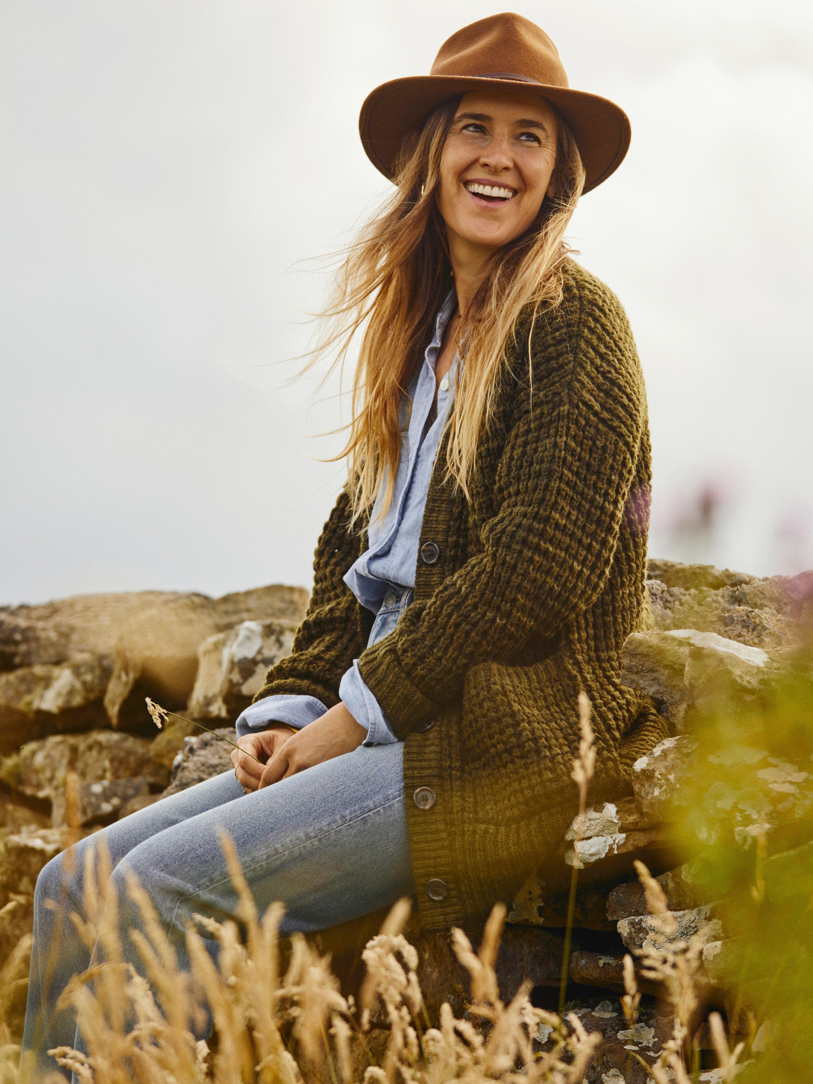 Frost Waffle Cardigan - Olive Female Product Image