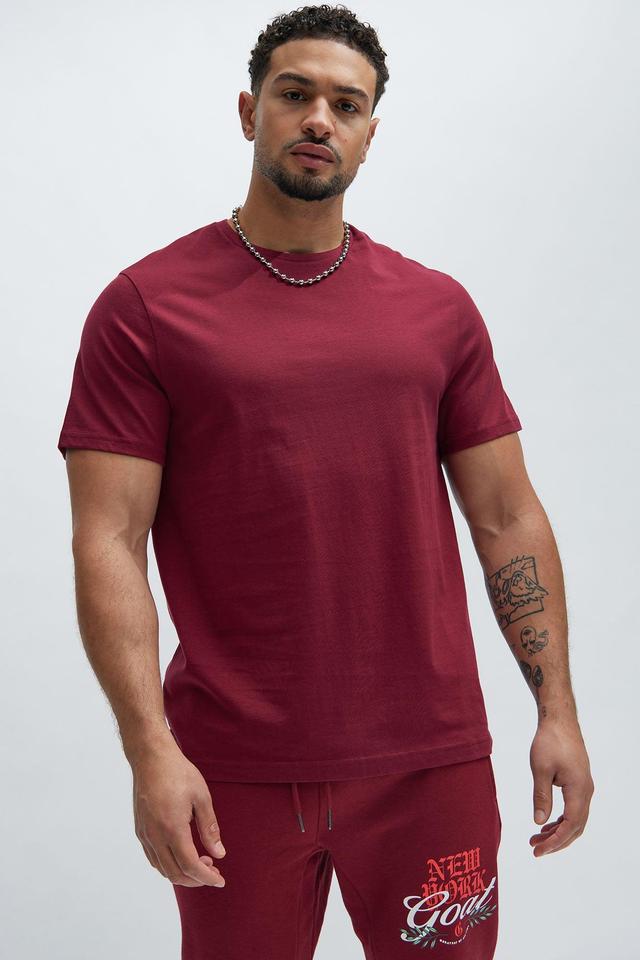 Essential Crew Tee - Burgundy Product Image