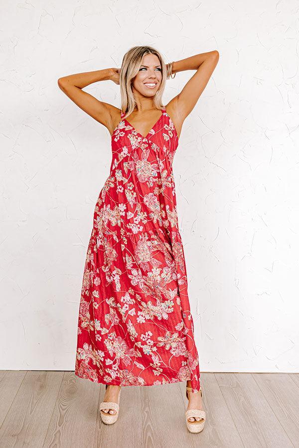 Beachside Bliss Maxi Dress in Red Product Image