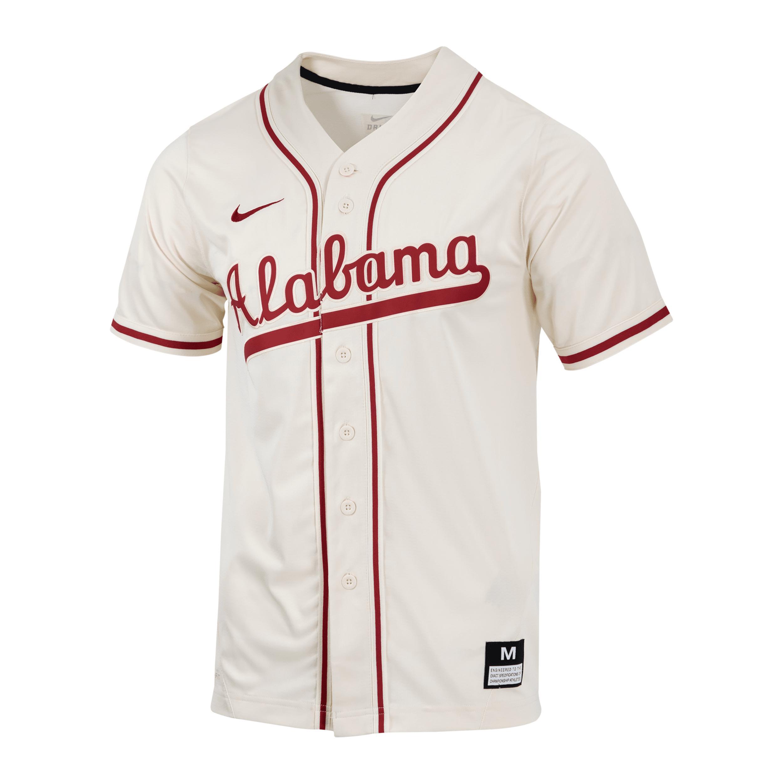 Mens Nike Natural Alabama Crimson Tide Replica Full-Button Baseball Jersey Beige Product Image