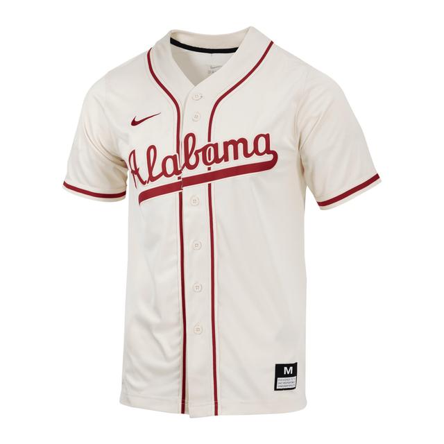 Mens Nike Natural Alabama Crimson Tide Replica Full-Button Baseball Jersey Product Image