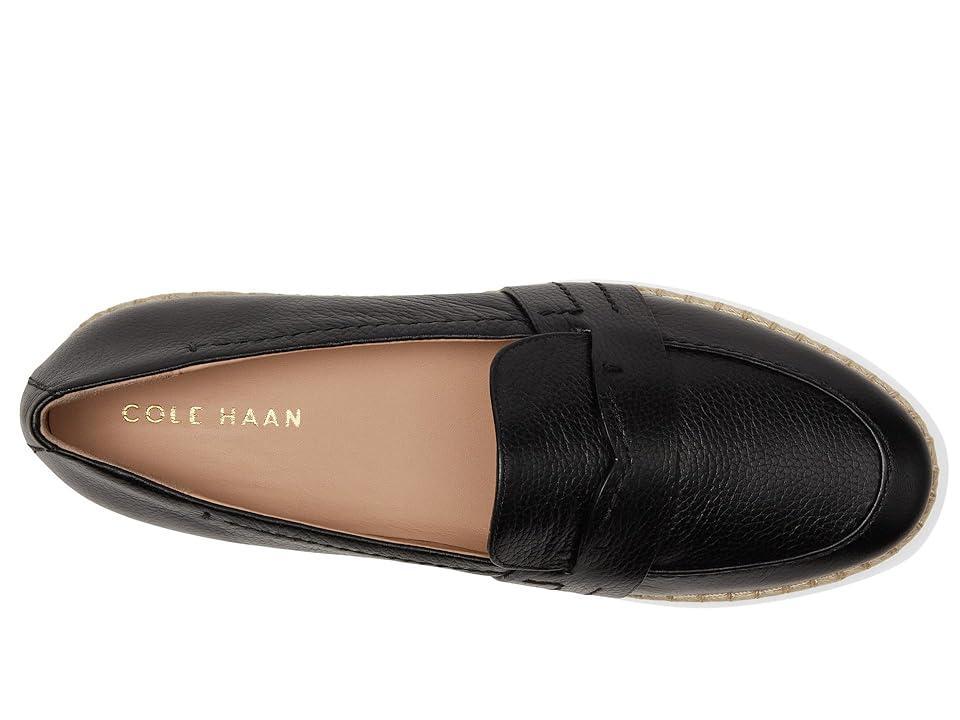 Cole Haan Womens Montauk Almond Toe Black Espadrille Loafers Product Image