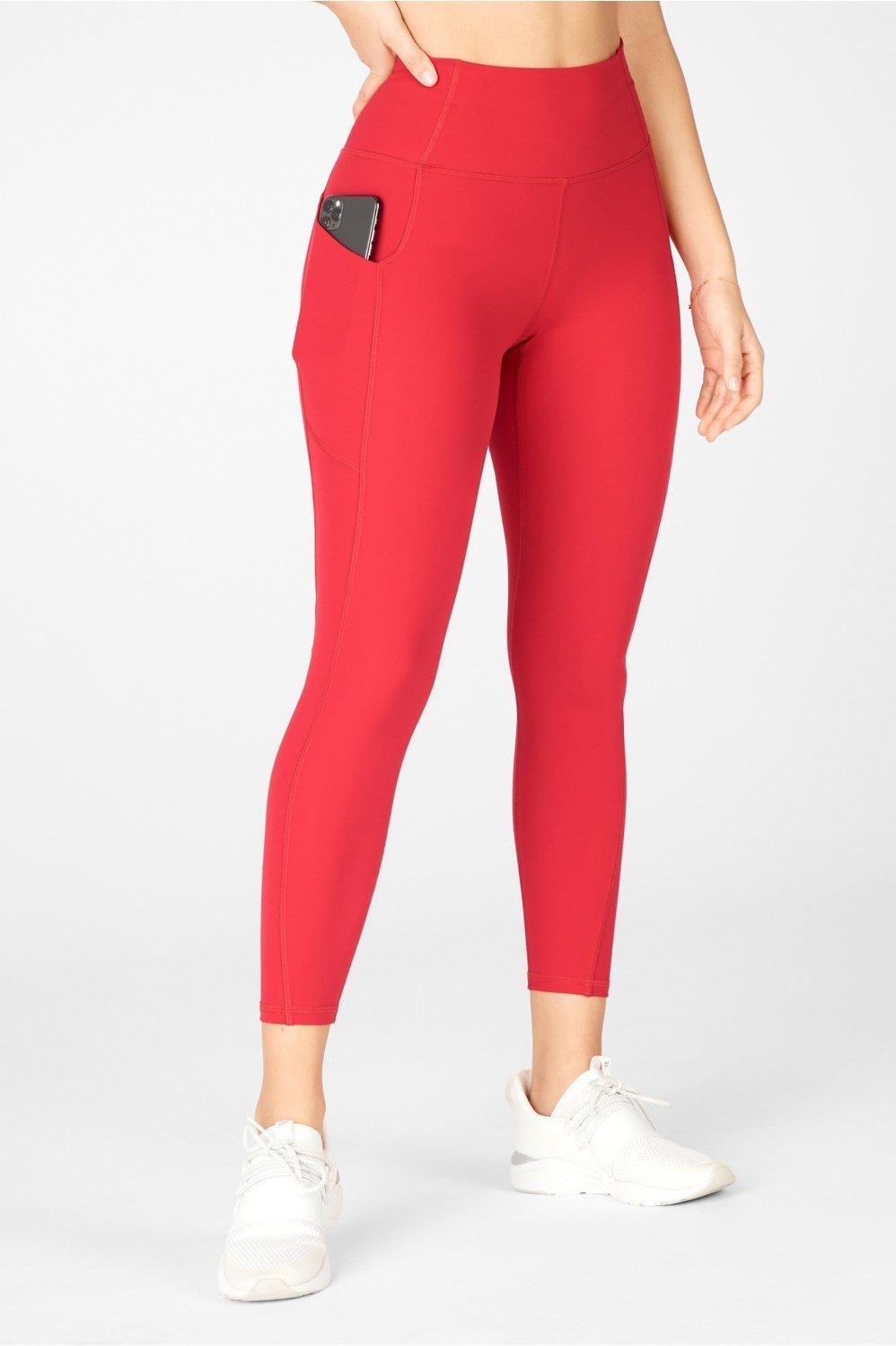 Fabletics Oasis High-Waisted 7/8 Legging Womens red plus Size 4X Product Image