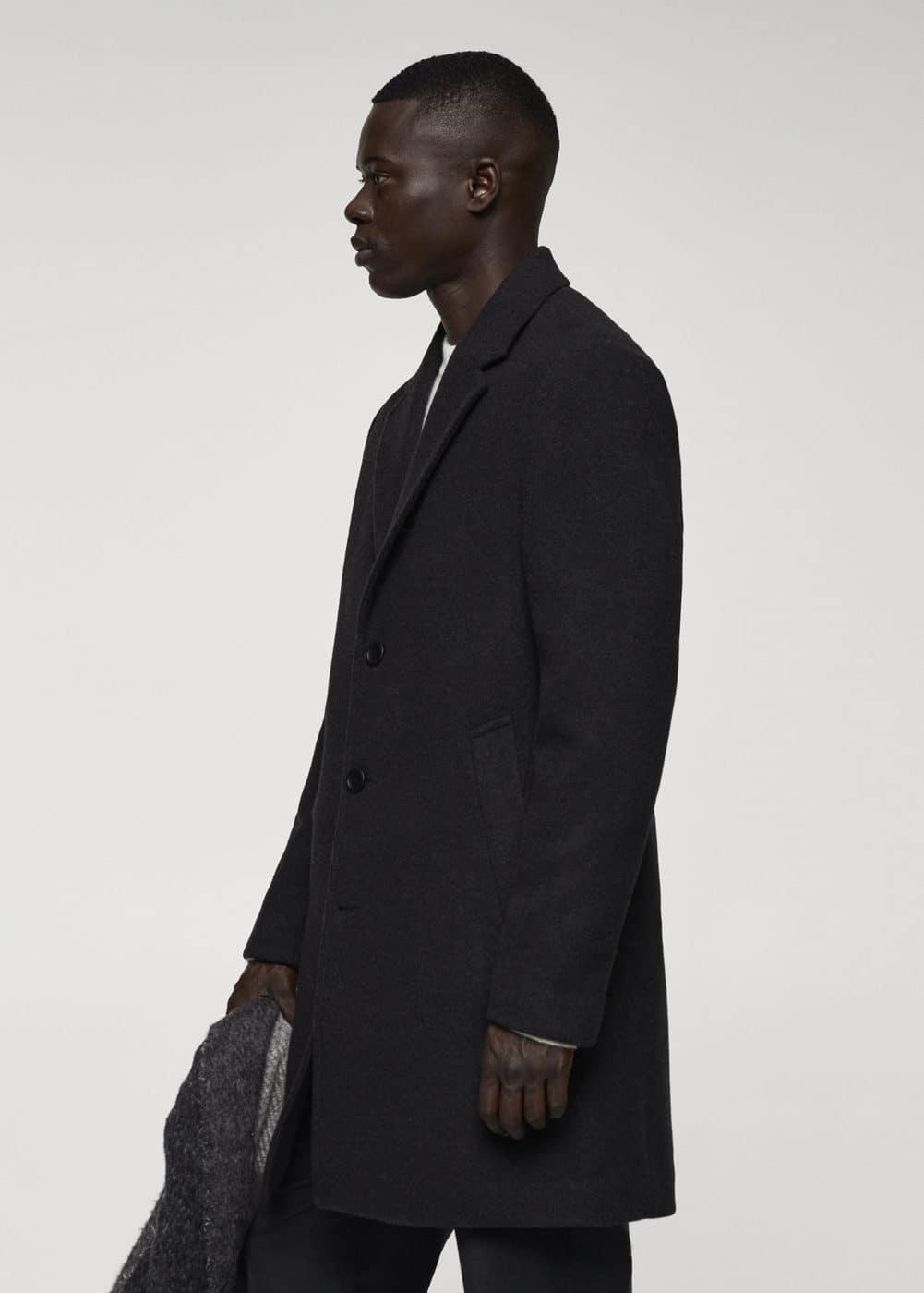 MANGO MAN - Lightweight recycled wool coat charcoalMen Product Image