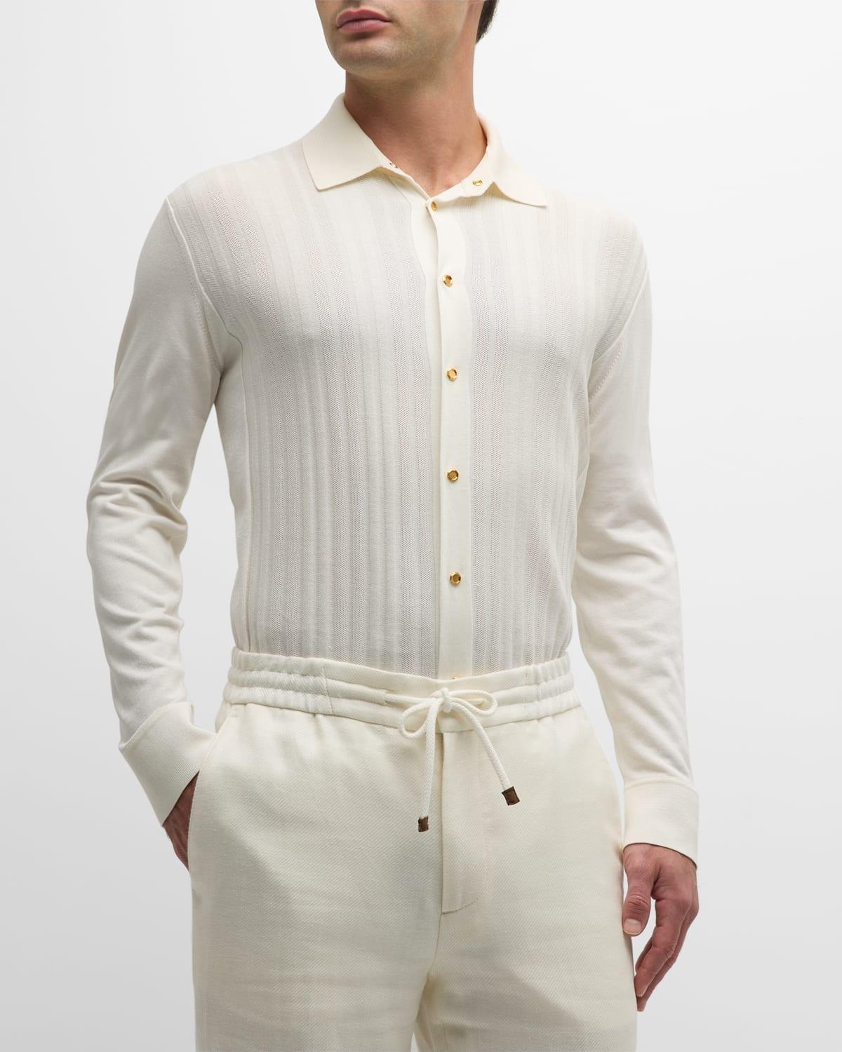 Mens Knit Button-Down Shirt Product Image