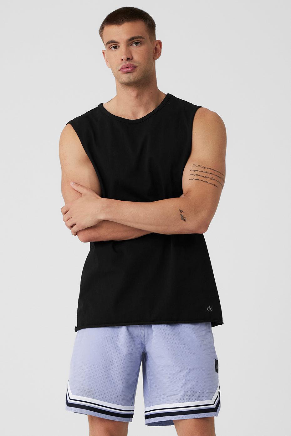 Society Raw Edge Tank - Black Male Product Image