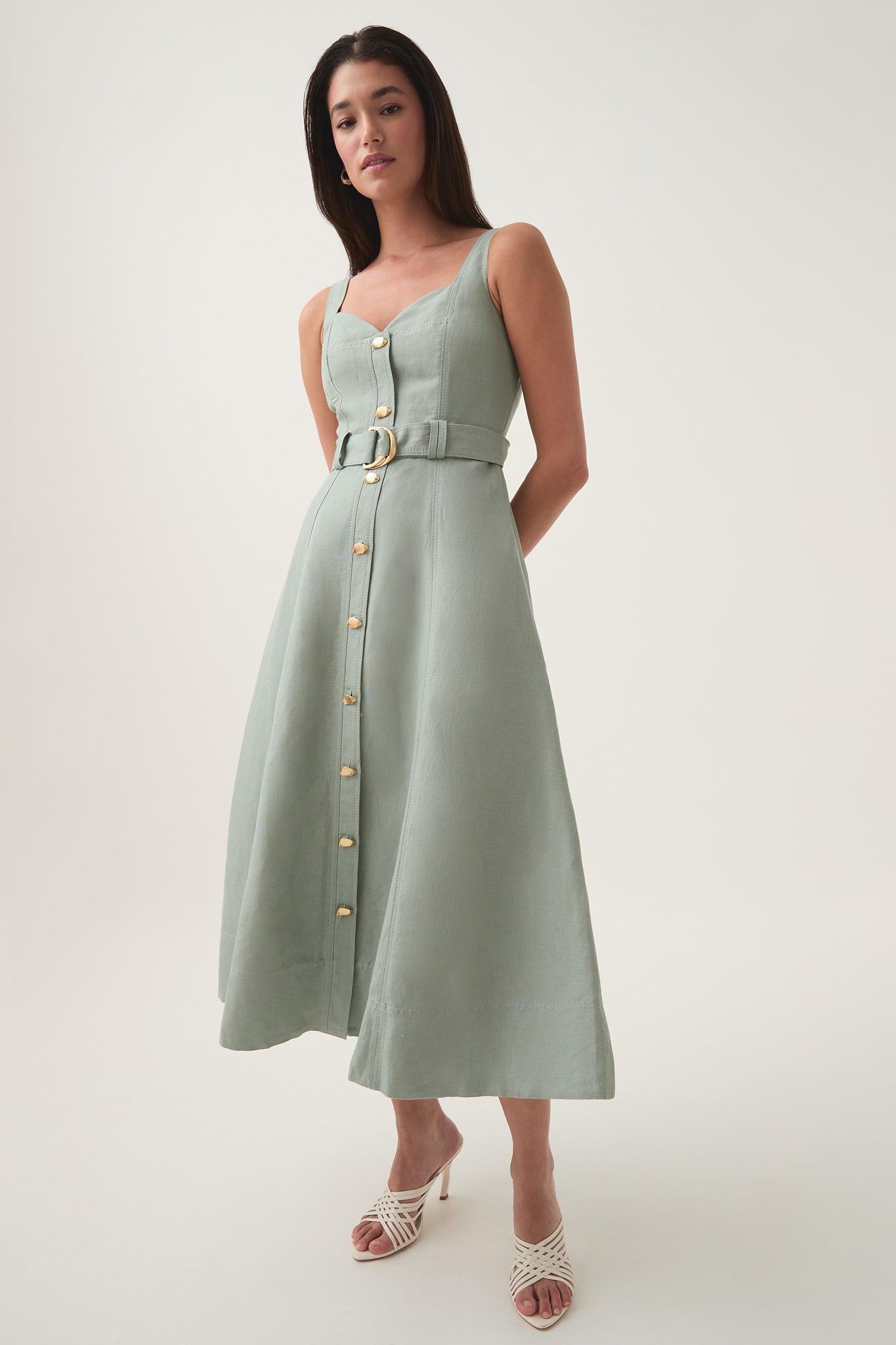 Clay Belted Midi Dress Product Image