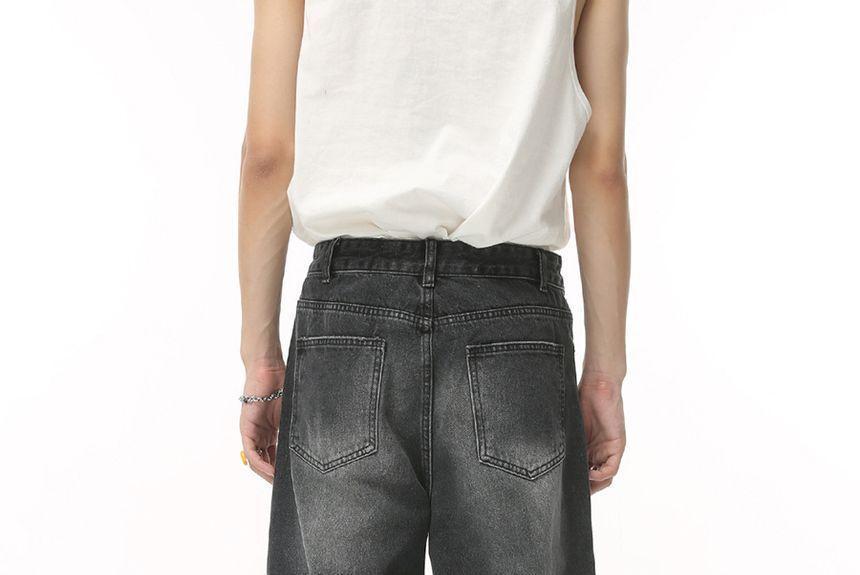 Mid Rise Washed Wide Leg Jeans Product Image