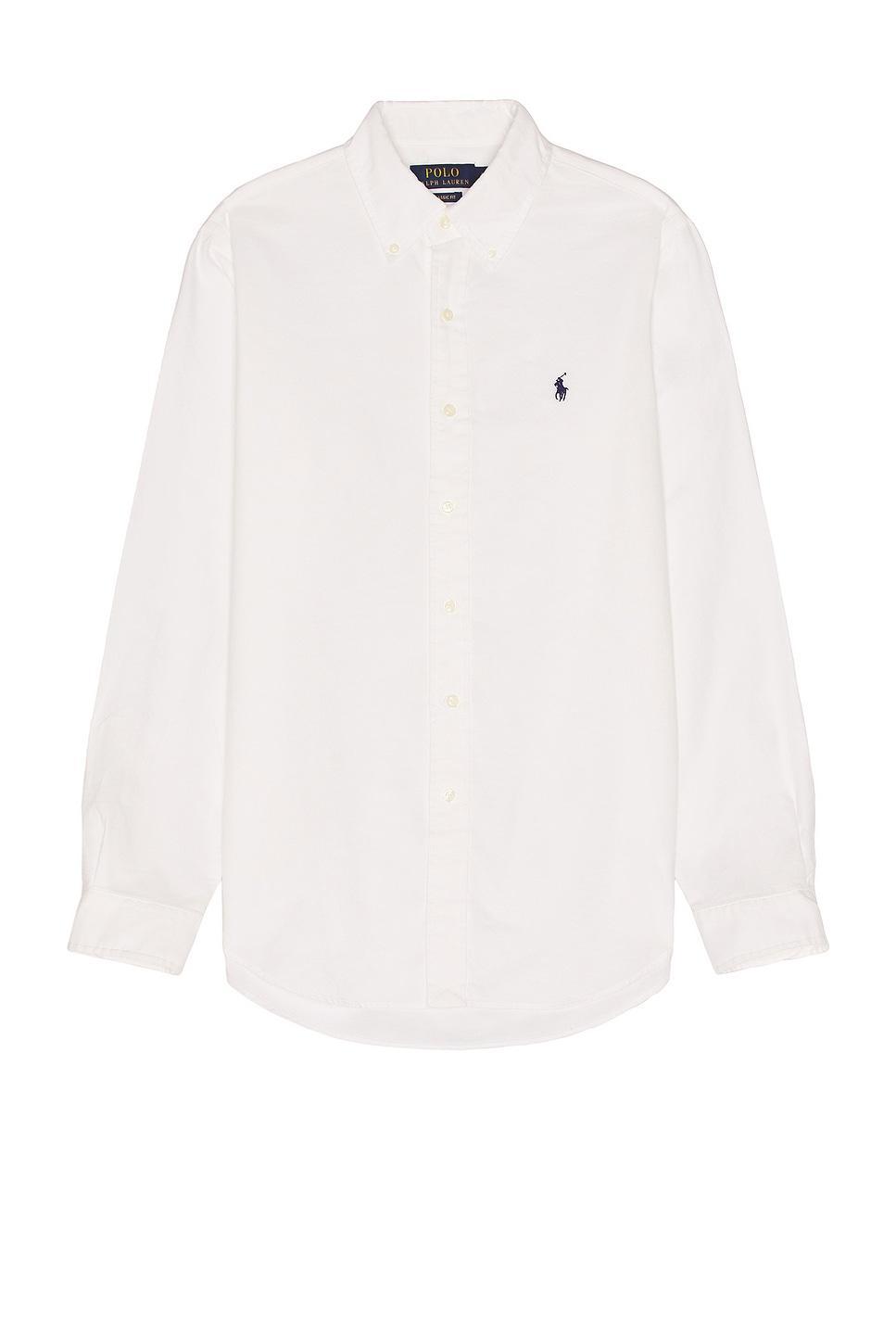 Polo Ralph Lauren Garment Dyed Oxford Shirt White. (also in L, M, S). Product Image