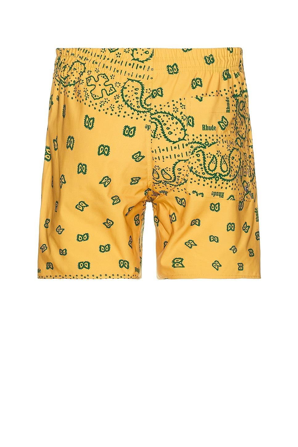 Rhude Bandana Swim Short Yellow. (also in L, M, XL/1X). Product Image