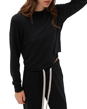 Splits59 Warm Up Crop Sweatshirt in Black. Size M, S, XS. Product Image