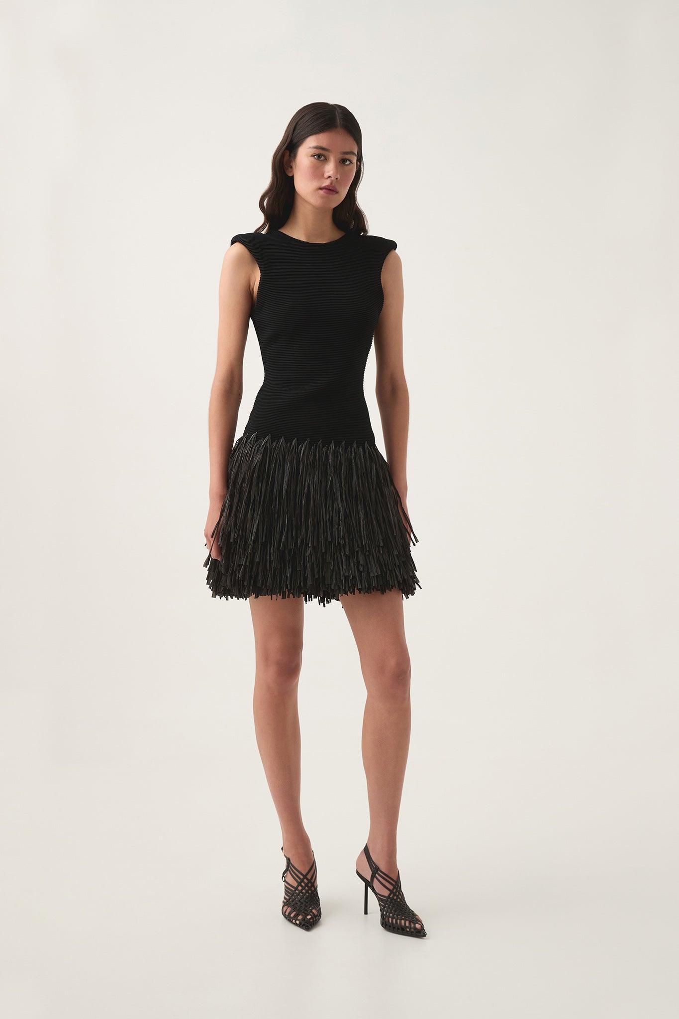 Rushes Raffia Knit Mini Dress Product Image