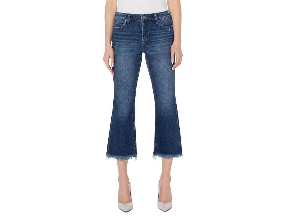 Liverpool Los Angeles Hannah Crop Flare with Fray Hem in Oceana (Oceana) Women's Jeans Product Image