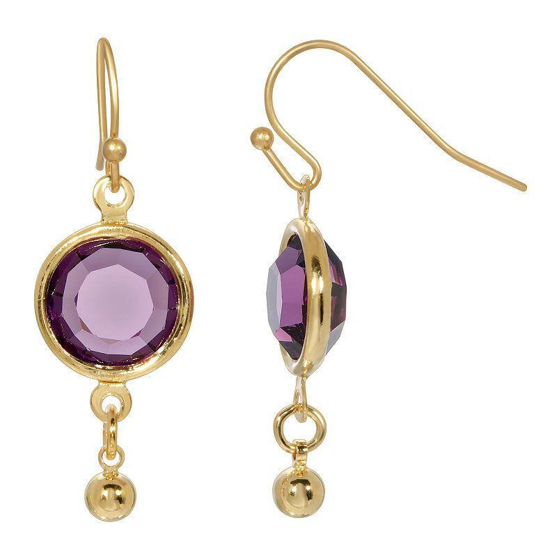 1928 Purple Channel Drop Wire Earrings, Womens Product Image