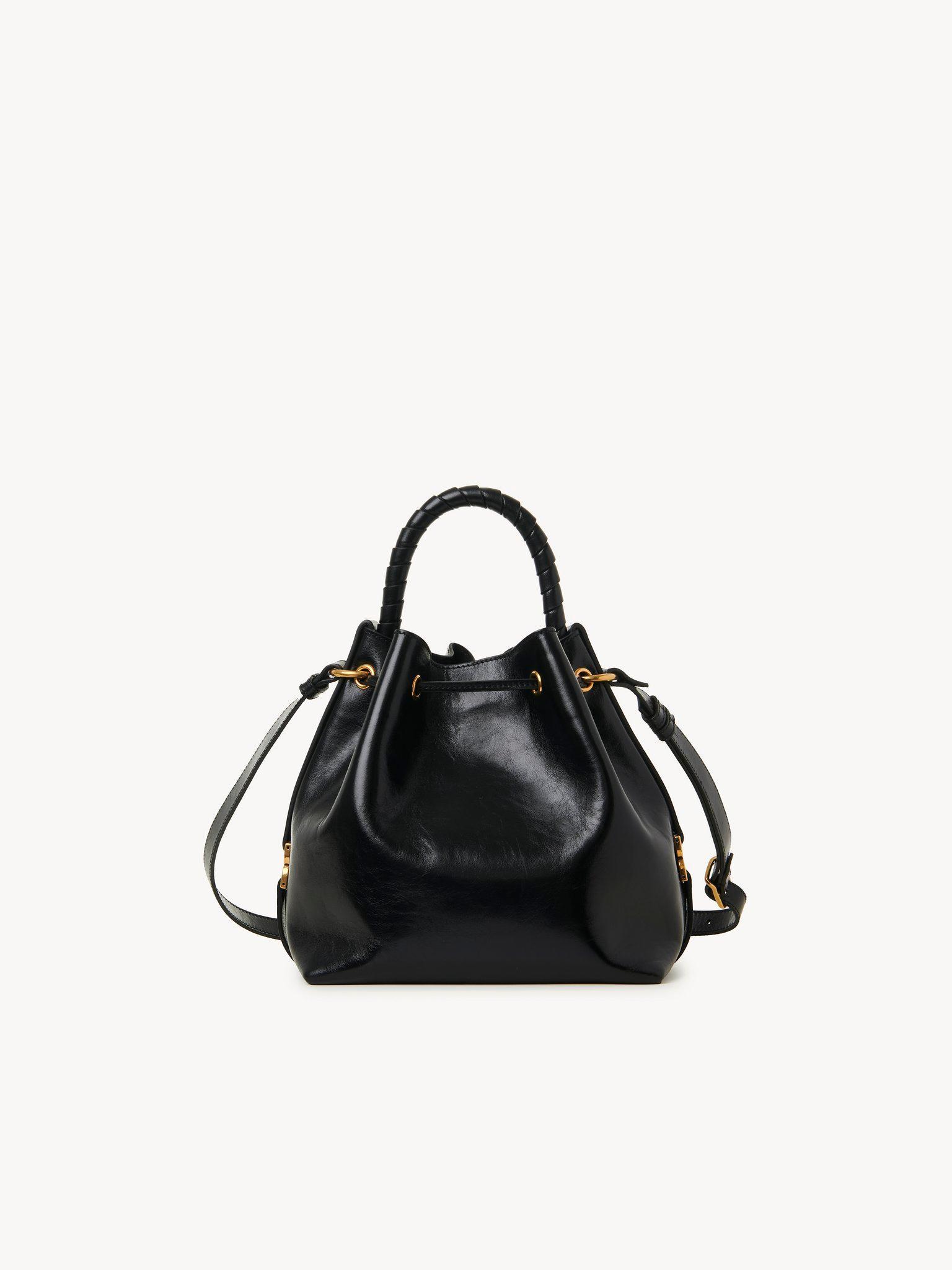 Marcie bucket bag in shiny leather Product Image