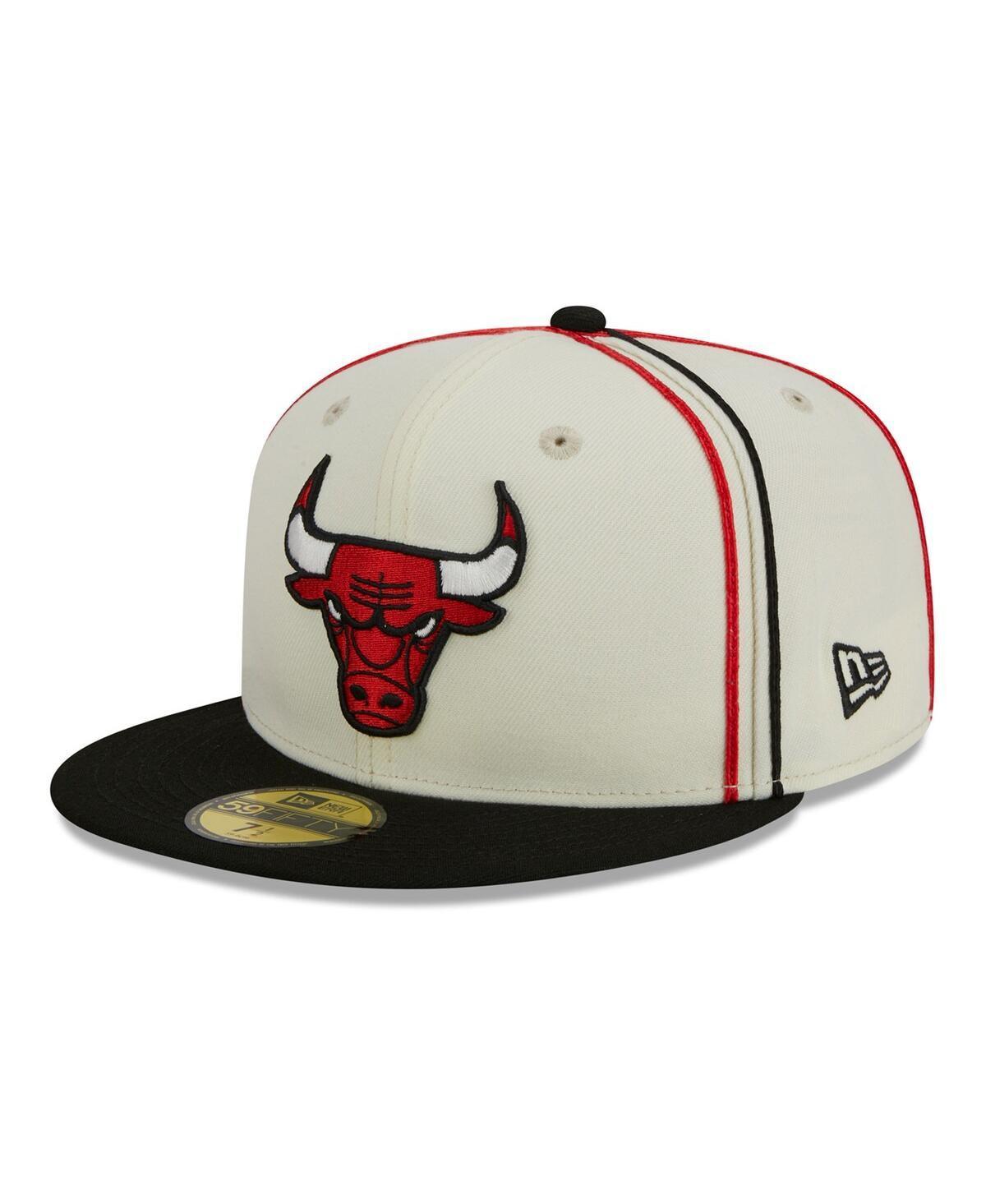 Mens New Era Cream/Black Chicago Bulls Piping 2-Tone 59FIFTY Fitted Hat Product Image