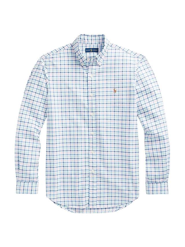 Men's Classic-fit Gingham Oxford Shirt In Blue,green,new Rose Multi Product Image