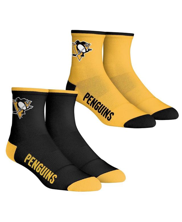 Mens Rock Em Socks Pittsburgh Penguins Core Team 2-Pack Quarter Length Sock Set - Black Product Image