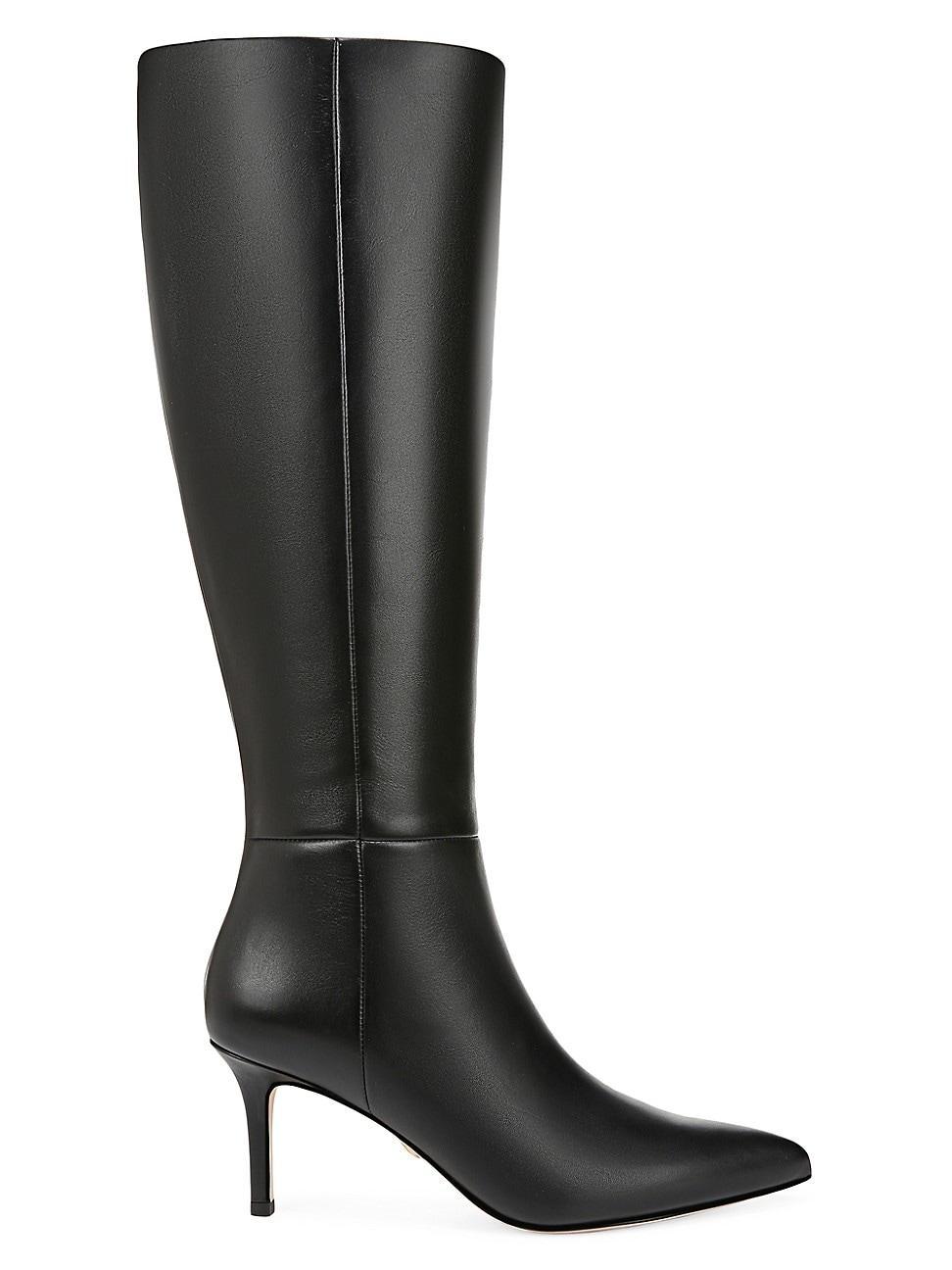 Womens Lisa 70MM Knee-High Wide-Calf Leather Boots Product Image