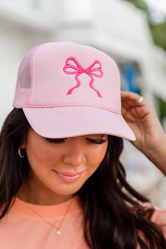 Bow Light Pink Trucker Hat Product Image