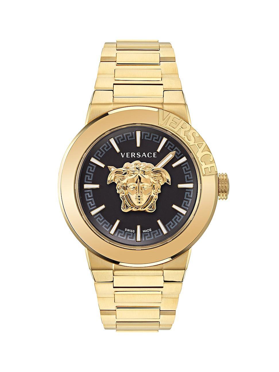 Mens Medusa Infinite IP Yellow Gold Bracelet Watch/45MM Product Image