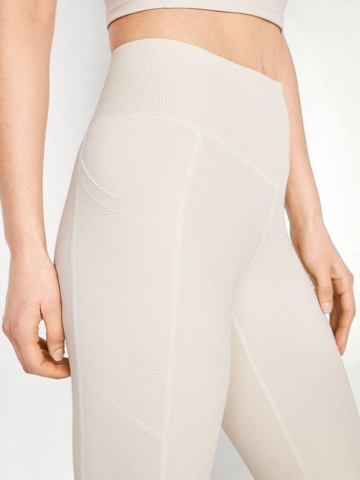 High-Waisted PowerSoft Ribbed 7/8 Leggings Product Image