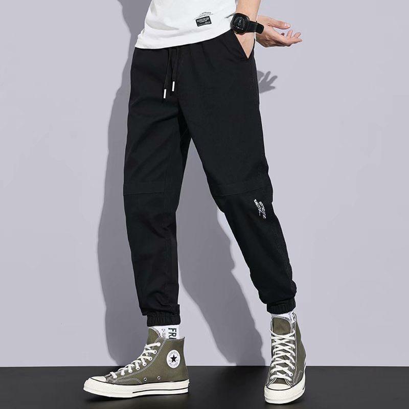 Drawstring Waist Plain Harem Pants Product Image