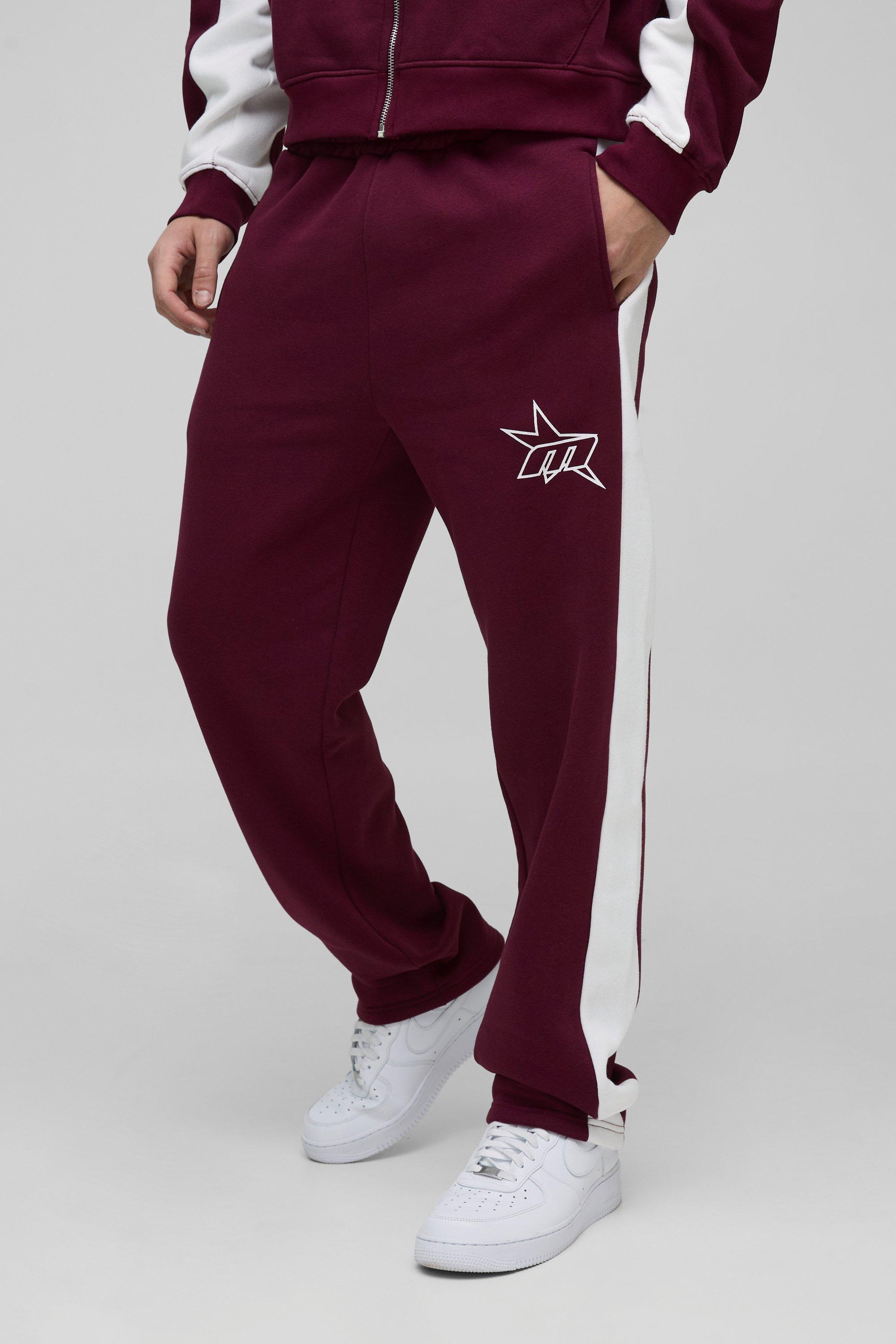 Regular Fit M Star Side Panel Sweatpants | boohooMAN USA Product Image