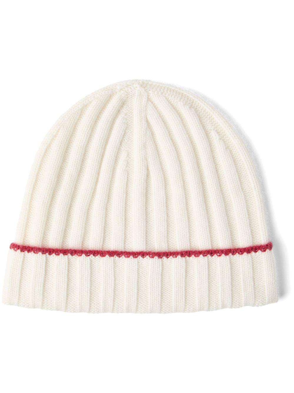 cashmere ribbed-knit beanie Product Image