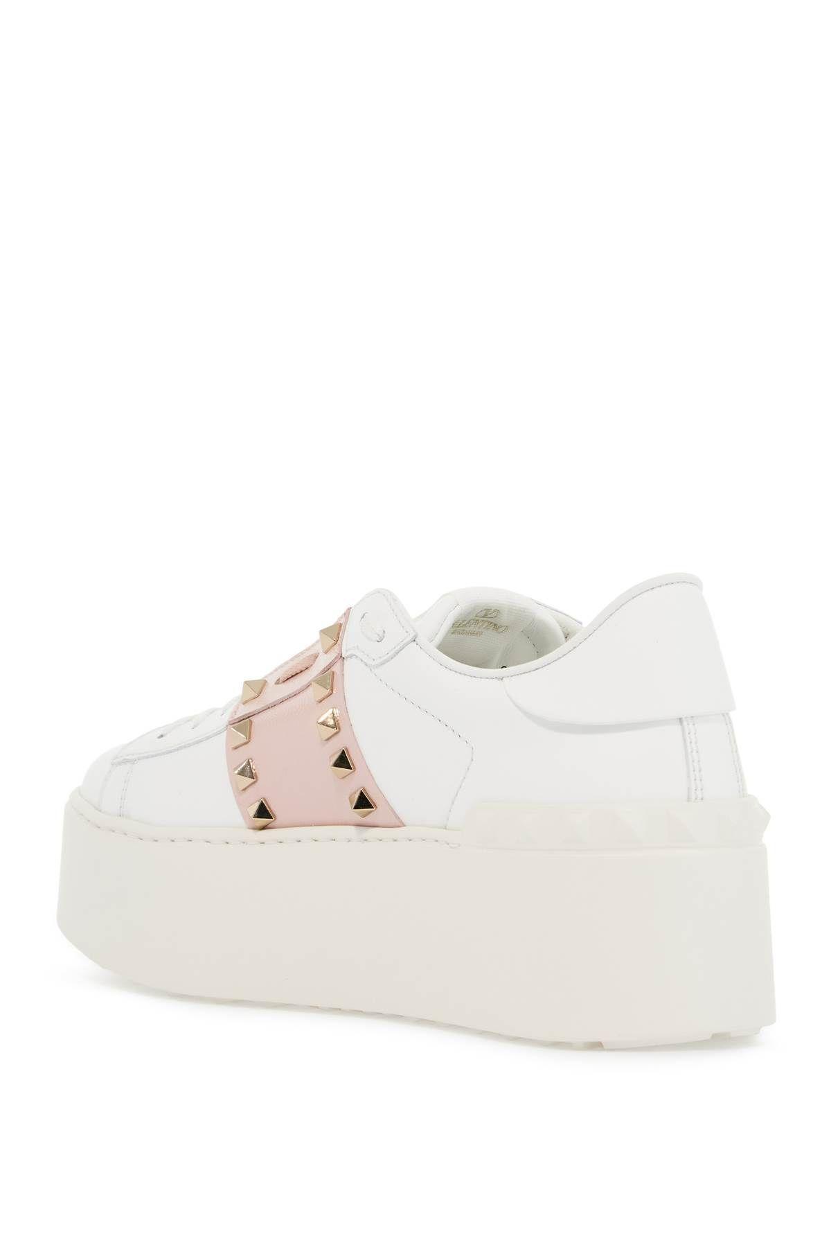 VALENTINO GARAVANI Open Rockstud Untitled Sneakers In White Product Image